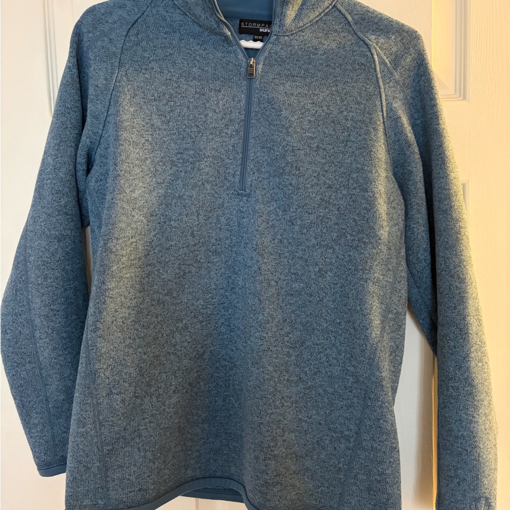 Sunice Men's Heathered Blue Zip-Up Sweater